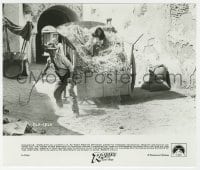 9h774 RAIDERS OF THE LOST ARK 8x9.5 still 1981 Harrison Ford with whip & Karen Allen in hay wagon!