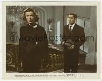 9h088 RAZOR'S EDGE color 8x10.25 still 1946 Tyrone Power stares at beautiful Gene Tierney on stairs!