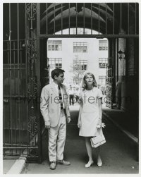 9h819 ROSEMARY'S BABY 7.5x9.5 still 1968 Mia Farrow & John Cassavetes walk through huge metal gate!