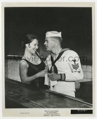 9h825 SAND PEBBLES 8x10 still 1967 c/u of sailor Steve McQueen with sexy woman in bar!