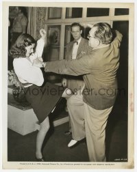 9h832 SCARLET STREET candid 8.25x10 still 1945 Fritz Lang shows Duryea how to slap Joan Bennett!