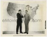 9h838 SEVEN DAYS IN MAY 8x10.25 still 1964 Burt Lancaster & Kirk Douglas standing by U.S. map!