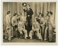 9h906 TED LEWIS 8x10 still 1930s the Is Everybody Happy star in tuxedo, top hat & cane w/ dancers!