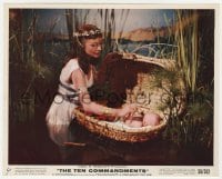 9h101 TEN COMMANDMENTS color 8x10 still 1956 Nina Foch as Bithiah rescues baby Moses from river!