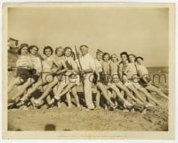 9h960 W.C. FIELDS 8x10 still 1933 surrounded by sexy Paramount chorines rehearsing on the beach!