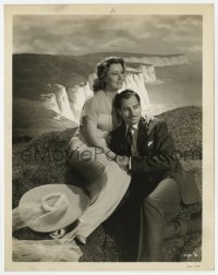 9h974 WHITE CLIFFS OF DOVER 8x10.25 still 1944 Irene Dunne & Alan Marshal over beautiful landscape!