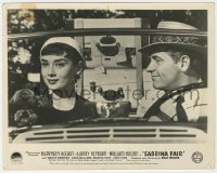 9h821 SABRINA English FOH LC 1954 close up of beautiful Audrey Hepburn & William Holden in car!