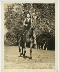 9h724 NORMA SHEARER 8x10 still 1930s wearing a western ensemble while out riding her horse!