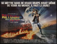9j730 BACK TO THE FUTURE French 8p 1985 Zemeckis, art of Michael J. Fox & Delorean by Drew Struzan!