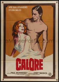 9j272 ANDY WARHOL'S HEAT Italian 1p 1974 Andy Warhol, naked Joe Dallesandro & clothed Sylvia Miles!