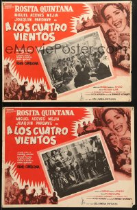 9j593 A LOS CUATRO VIENTOS 7 Mexican LCs 1955 Rosita Quintana, Miguel Aceves Mejia, Joaquin Pardave