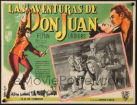 9j625 ADVENTURES OF DON JUAN Mexican LC 1949 Errol Flynn swashbuckling adventure, cool border art!