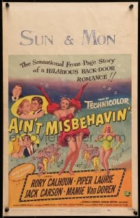 9j014 AIN'T MISBEHAVIN' WC 1955 art of Piper Laurie, sexy Mamie Van Doren & Rory Calhoun!