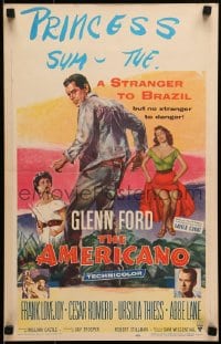 9j019 AMERICANO WC 1955 Glenn Ford is a stranger to Brazil but no stranger to danger!