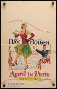 9j023 APRIL IN PARIS WC 1953 great images of pretty Doris Day & wacky Ray Bolger in France!