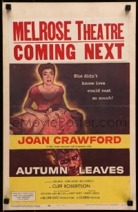 9j028 AUTUMN LEAVES WC 1956 Joan Crawford didn't know love could cost so much, Cliff Robertson!