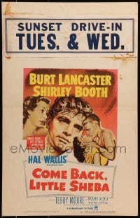 9j063 COME BACK LITTLE SHEBA WC 1953 art of Burt Lancaster, Shirley Booth, Jaeckel & Terry Moore!