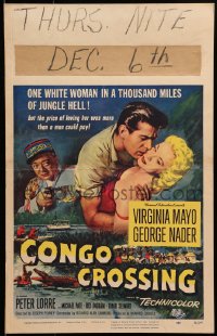 9j065 CONGO CROSSING WC 1956 sexy Virginia Mayo is one white woman in 1,000 miles of jungle hell!