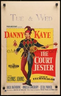 9j069 COURT JESTER WC 1955 full-length wacky Danny Kaye performing with lute, classic comedy!