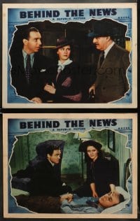 9k845 BEHIND THE NEWS 2 LCs 1940 great images of newspaper reporter Frank Albertson, Lloyd Noan!