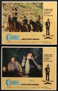 9k852 CAHILL 2 LCs 1973 great images of classic United States Marshall big John Wayne!