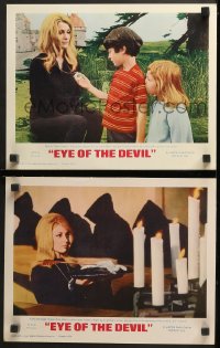 9k870 EYE OF THE DEVIL 2 LCs 1967 sexy Sharon Tate shows Eye of the Devil necklace to children, 13!