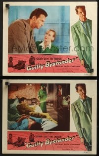 9k875 GUILTY BYSTANDER 2 LCs 1950 alcoholic ex-cop detective Zachary Scott, Faye Emerson!