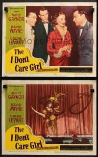 9k883 I DON'T CARE GIRL 2 LCs 1952 sexy showgirl Mitzi Gaynor, David Wayne, musical comedy!