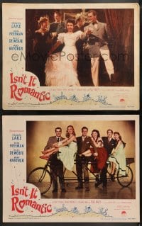 9k893 ISN'T IT ROMANTIC 2 LCs 1948 Veronica Lake, Mona Freeman, Mary Hatcher, Billy De Wolfe!