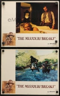 9k923 MISSOURI BREAKS 2 LCs 1976 Marlon Brando & Jack Nicholson, border art by Bob Peak!