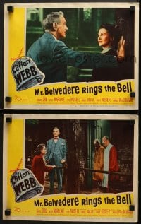 9k925 MR. BELVEDERE RINGS THE BELL 2 LCs 1951 Clifton Webb in the title role, Joanne Dru!