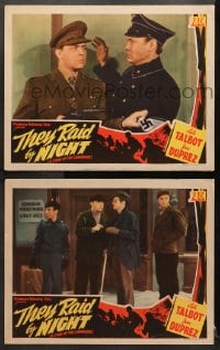 9k979 THEY RAID BY NIGHT 2 LCs 1942 Lyle Talbot in A Story of the Commandos, World War II!