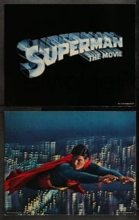 9k413 SUPERMAN 8 color 11x14 stills 1978 Christopher Reeve as the DC Comics superhero, a true title card!