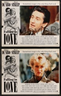 9k522 FALLING IN LOVE 7 English LCs 1984 wonderful romantic images of Robert De Niro, Meryl Streep!