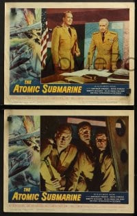 9k607 ATOMIC SUBMARINE 5 LCs 1959 cool Reynold Brown border art, hell explodes under the Arctic Sea!