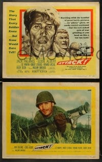 9k058 ATTACK 8 LCs 1956 WWII soldiers Lee Marvin, Jack Palance & Richard Jaeckel!