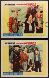 9k682 COMANCHEROS 4 LCs 1961 cowboy John Wayne, Stuart Whitman, directed by Michael Curtiz!