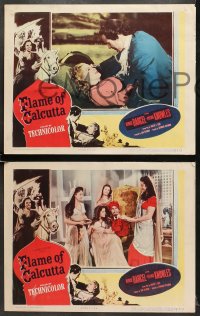 9k168 FLAME OF CALCUTTA 8 LCs 1953 Denise Darcel lusts to kill, orgies of Oriental splendor!