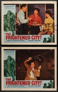 9k624 FRIGHTENED CITY 5 LCs 1962 great images of Sean Connery, Herbert Lom, sexy Yvonne Romain!