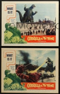 9k760 GODZILLA VS. THE THING 3 LCs 1964 Toho sci-fi, rubbery monster, how much terror can you stand!