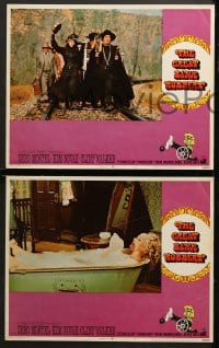 9k185 GREAT BANK ROBBERY 8 LCs 1969 Zero Mostel, Kim Novak, Clint Walker, w/ sexy bathtub scene!