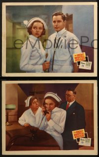 9k761 GREAT HOSPITAL MYSTERY 3 LCs 1937 cool images of Sally Blaine with Jane Darwell & Beck, rare!