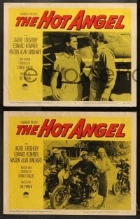 9k213 HOT ANGEL 8 LCs 1958 teenage hot rod rebel gangs rip highways & skies w/thrills & terror!