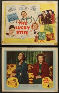 9k274 LUCKY STIFF 8 LCs 1948 great images of Dorothy Lamour, Brian Donlevy & Claire Trevor!