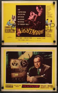 9k313 NIGHTMARE 8 LCs 1956 Edward G. Robinson, Kevin McCarthy, open your eyes wide with terror!