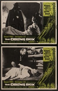 9k543 OBLONG BOX 7 LCs 1969 Vincent Price, Christopher Lee, Edgar Allan Poe, cool horror border art!
