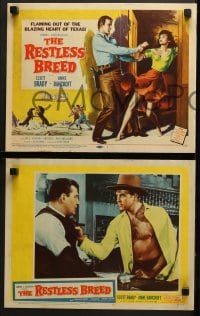 9k358 RESTLESS BREED 8 LCs 1957 cool images of cowboy Scott Brady & sexy young Anne Bancroft!