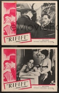 9k797 RIFIFI 3 LCs 1956 directed by Jules Dassin, Jean Servais, it means trouble, great scenes!