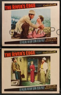 9k657 RIVER'S EDGE 5 LCs 1957 great images of Ray Milland & Anthony Quinn, Debra Paget!