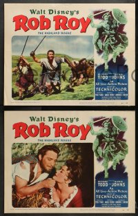 9k363 ROB ROY 8 LCs 1954 Disney, Richard Todd as The Scottish Highland Rogue with Glynis Johns!
